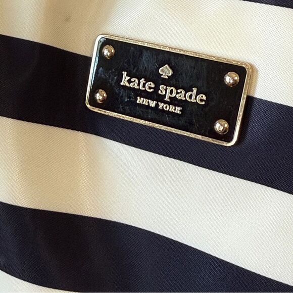 Kate Spade Blake Avenue Black and White Striped Tote Purse Bag - Picture 3 of 16